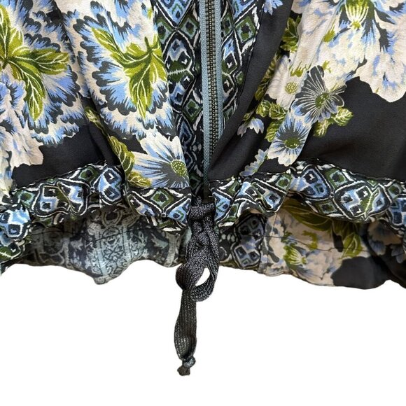 Free People Jacket Wildflower Cinched Bottom Floral Boxy Boho Lagenlook XS/S - Picture 5 of 9
